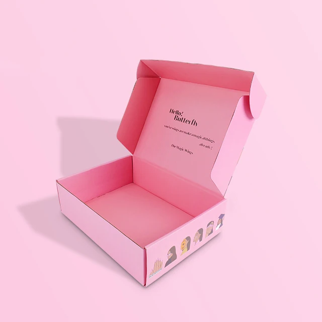 Custom Logo Pink Paper Box Recycled Cosmetic Packaging for Lotion Shipping Clothing Box with Recycled Materials