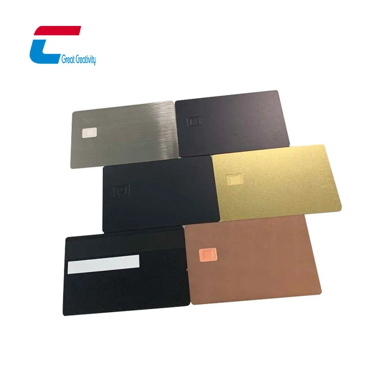 Custom Blank EMV Chip Slot Metal Credit Cards Stainless Steel Metal Credit Magnetic Stripe Card