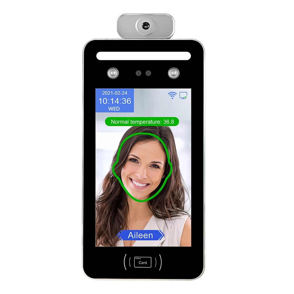 8 Inch HID Face Recognition Unlocking Door Lock Face Recognition Temperature Device Time Attendance System