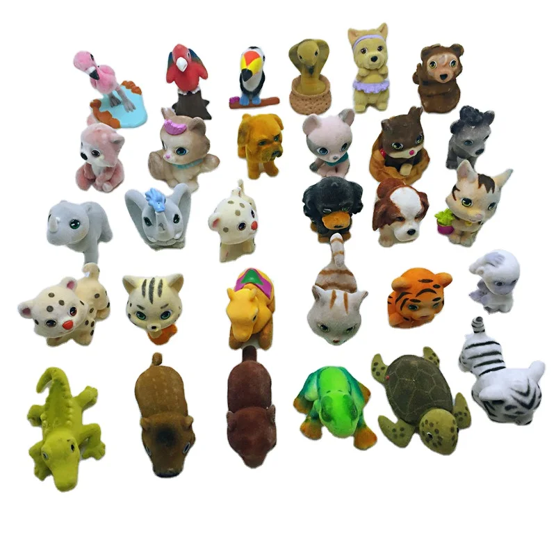 Милые куклы, имитация животного, флокирующая кукла, плюшевые игрушки, оптовая продажа, Мультяшные животные, кошка, мышь, экшн-фигурки