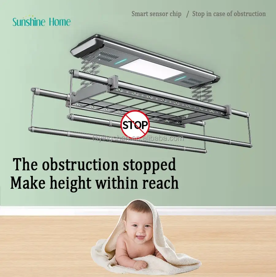 OEM Smart Houseware Product Electric Automatic Folding Ceiling Clothes Hanger Tuya Laundry Dryer Balcony Drying Rack for Clothes