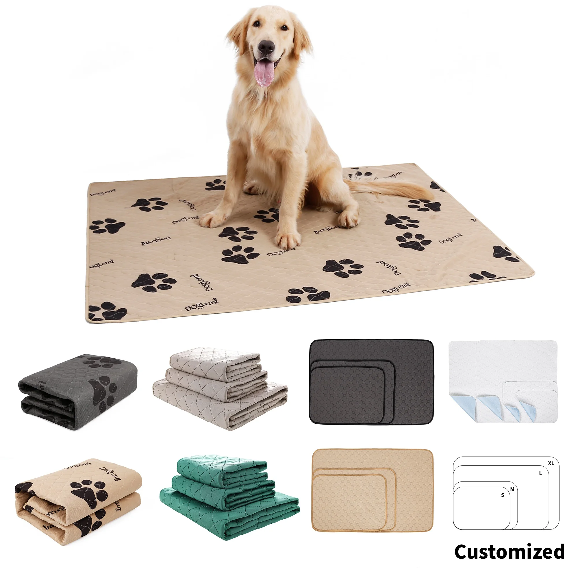 Large Size Customized 4 Layer Super Absorbent Waterproof Non Slip