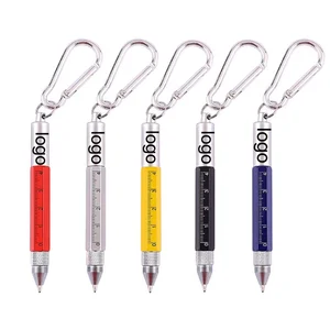 Custom Multi-Functional 1.0mm Ballpoint Pen  Outdoor Tool with Screwdriver Climbing Button and Ruler for Adventures Ballpen