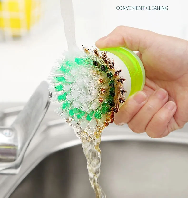 Kitchen Gadget Washing Pot Dish Washing Brush Automatic Adding Press