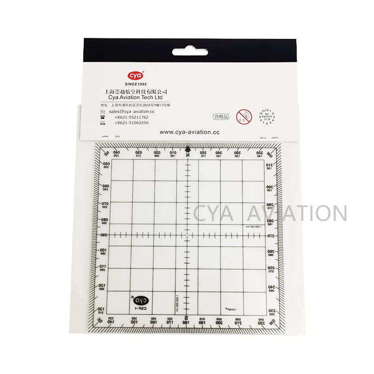 Customized Design Navigation square Protractor for Pilots Map Marking Nautical Miles Aviation Plotter