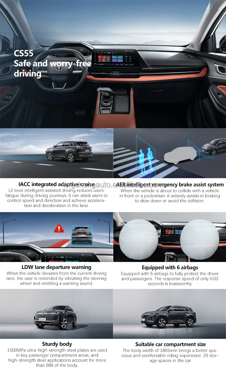 Changan Car Cs55 Plus All New 4 Wheel Drive Petrol Cars Vehicle