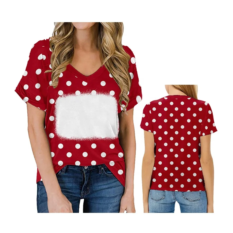 Evprint DIY Customized Logo Printable Cheetah Tee Shirts Heat Transfer Blank Faux Bleached V Neck Tshirt