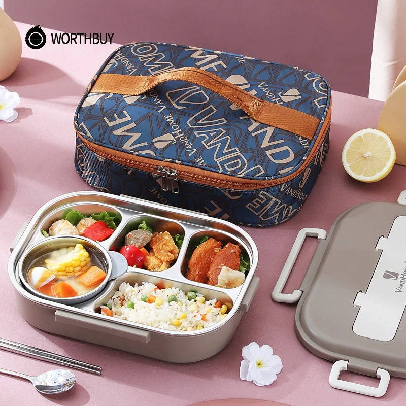 316 Stainless Steel Lunch Box Cute Bento Lunch Box Double-layer C