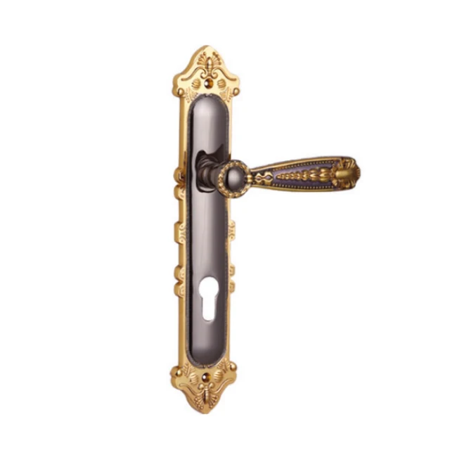 Zinc Alloy Door Handles Luxury Antique Long Plate Lock Door Mortise Lever Handle Lock Buy