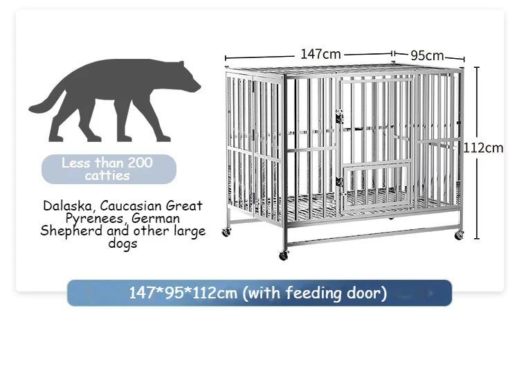 Factory Customized Stainless Steel Pet Cage Strong Outdoor Large Dog
