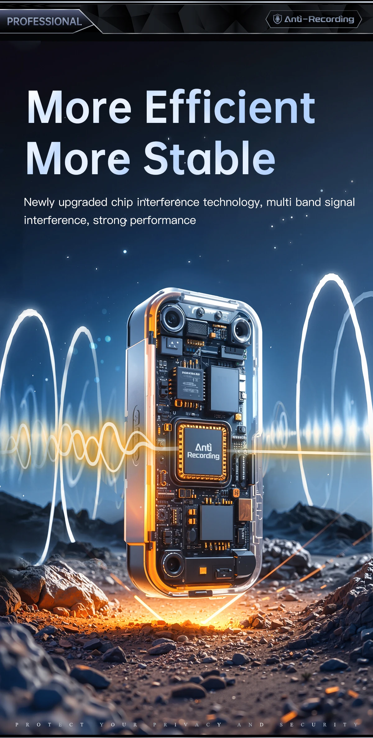 Anti Audio Recording Anti Voice Recorder Device for Phone Sound Voice Recorder Camcorder Secret Meeting