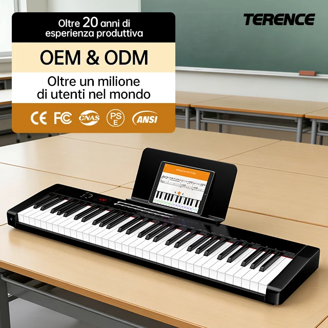 TERENCE TS-02 61-Key Portable Digital Keyboard Piano Rechargeable