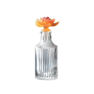 Hot-sale Home Decor Round Crystal High Quality Yellow Perfume Bottle Wholesale