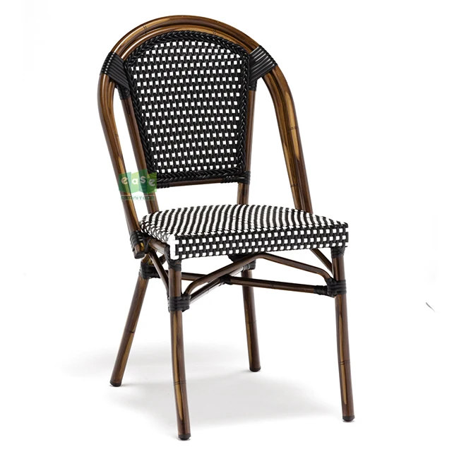 (E6017) Outdoor-Sthle fr Restaurants im Pariser Caf-Stil mit  Bambus-Optik  Gastronomie-Rattan-Esszimmermbel