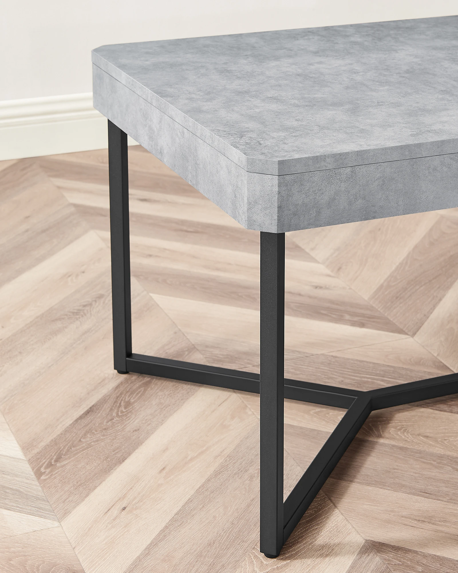 VASAGLE Simple 120cm Gray Coffee Table Living Room Household Basalt Coffee Table