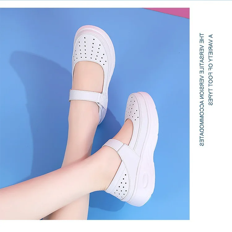 HOT Women's Nursing Shoes for Hospital Nurse White Shoes Casual Comfort Breathable Soft Bottom Flat Anti-slip Safety Work Shoes