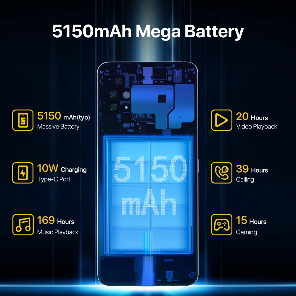 Смартфон UMIDIGI A11 Pro Max Android глобальная версия экран 6 8 дюйма FHD + 4 ГБ/8 ГБ 128 Helio G80 тройная камера 48 МП с ии 5150