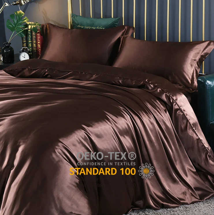 Luxury Silk Bed Flat Sheets 100 Pure Mulberry Silk Bedding Four Pieces