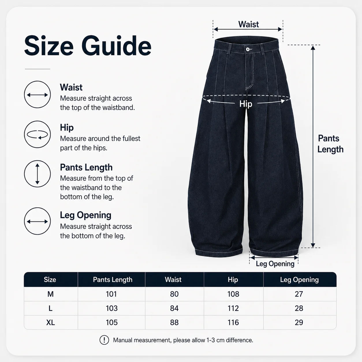 Size measurements