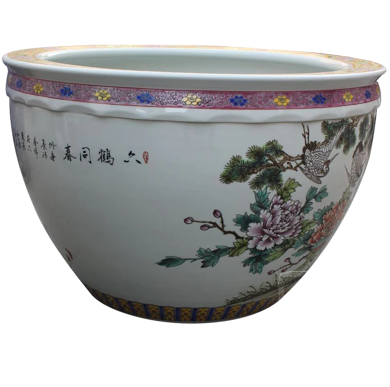 Oriental Hand Painted Big Ceramic Plant Pots Planters for Outdoor
