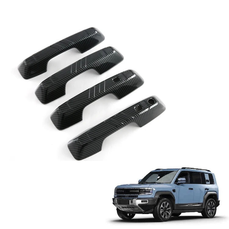 Door Handle Cover for FangChengBao Leopard 5 Accessories Carbon Fiber Pattern Door Handle Frame Decoration Exterior Accessory