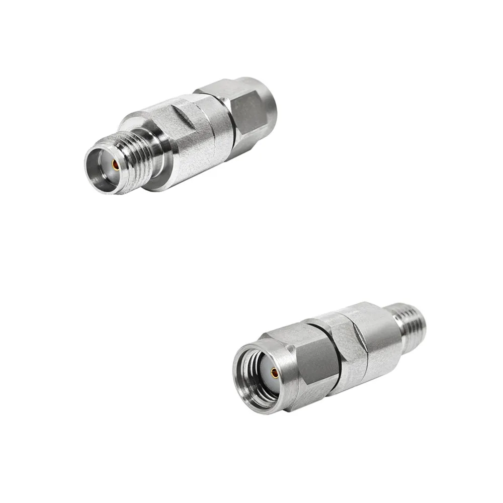 Ruuviyhteyskojussa käytetty ruostumaton teräs, koaksiaalinen sovittin, korkeataajuuskoaksiaaliyhteys, 2,4 mm ulkokuulake 2,4 mm sisäkuulakkeeseen, taajuusalue DC–40 GHz