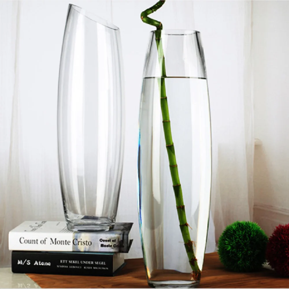Aofa简约个性水培玻璃花瓶透明创意小清新摆件 Buy 手工制作圆口吹磨斜玻璃花瓶 定制的玻璃花瓶 手工吹制玻璃花瓶product On
