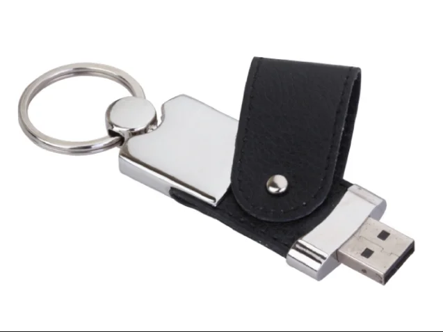 Custom logo leather keychain memorias usb flash drives real capacity pen drive 16GB 32GB - ANKUX.COM