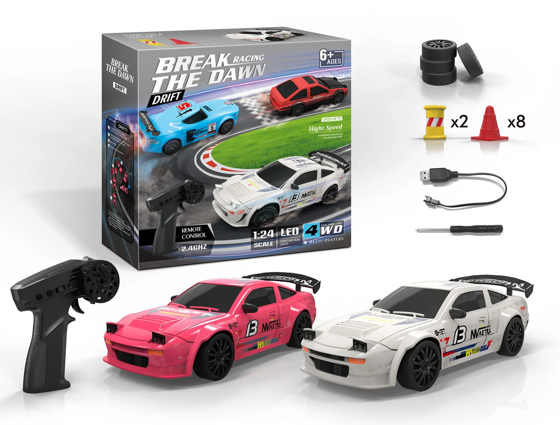 カズ　DRIFT Mini Colorful Mini 1:24 Rc Drift Car Toy For Kids - S811 S812