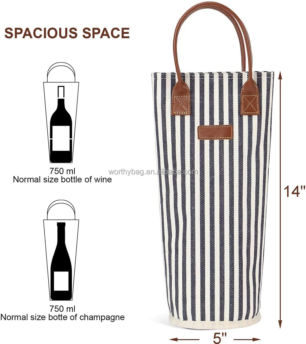 4 Pack Insulated Cooler Wine Bag Set Padded Wine Carrier With Leather