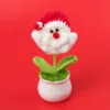 Red Santa Claus Head Potted Plant