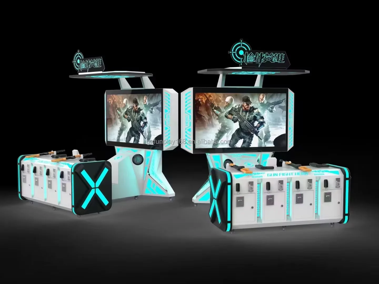 FunPark New Design Metal Arcade Game Machine Gun Combat Shooting Simulator Family Entertainment Center 220V factory