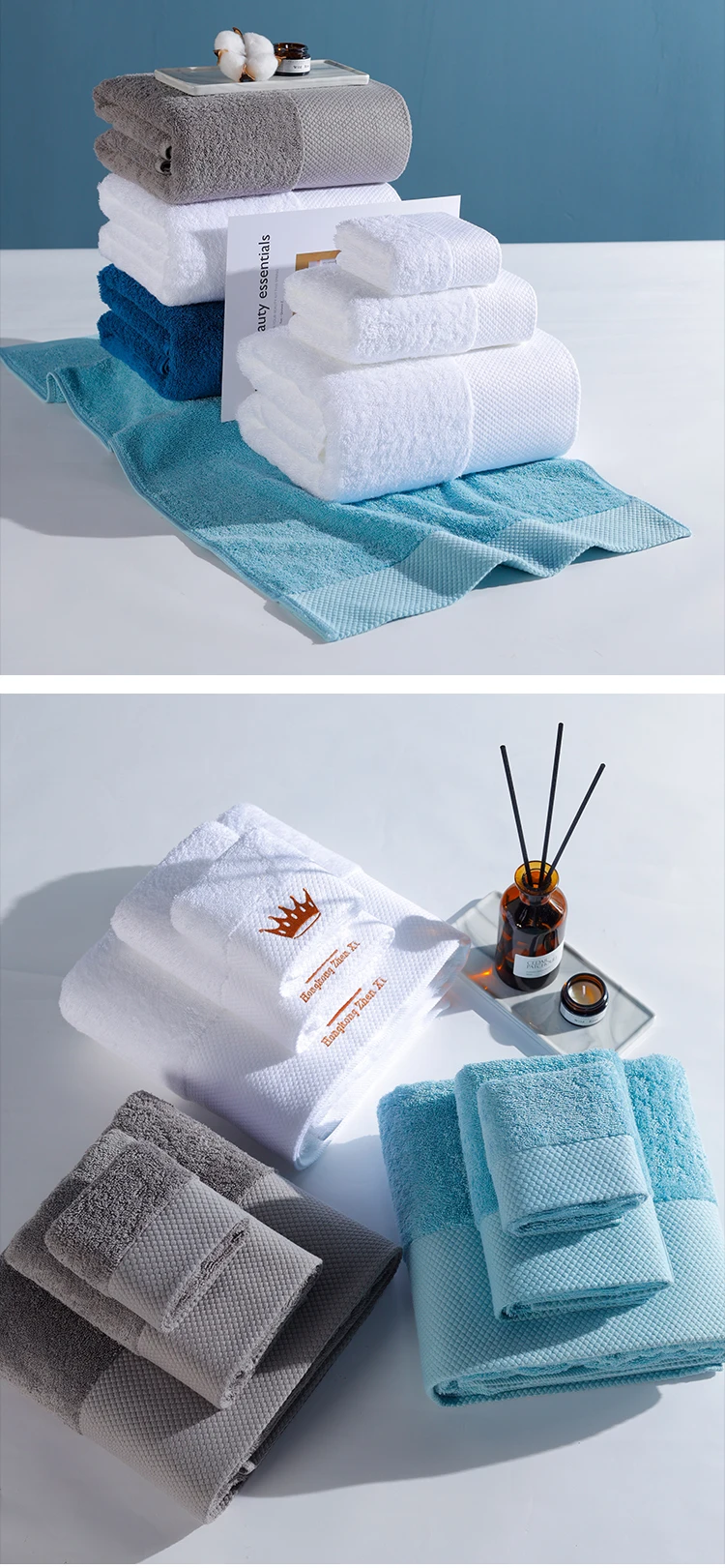 Hotel pure cotton towel enlarged and thickened bath towel bathroom face washing towel set