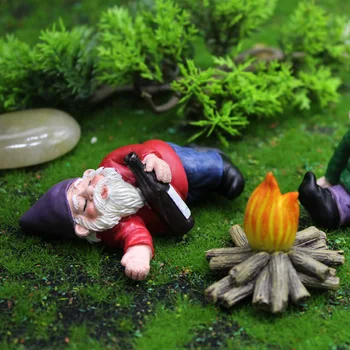 Wholesale Drunk Gnomes Decorations Fairy Garden Mini Naughty Funny Garden Gnomes For Desk Indoor Outdoor Yard Decor