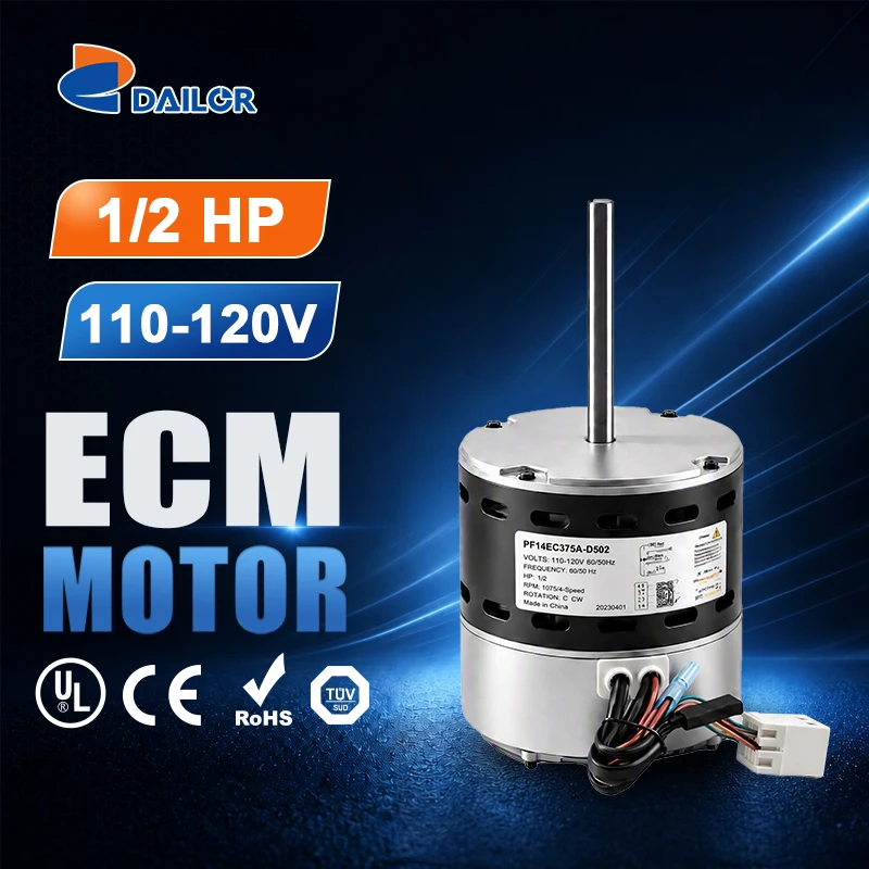 1/2HP 110-120V 1075RPM Direct Replacement 1/2 HP Constant Torque ECM X-13 5SME39HXL015 5SME39HXL015A 5SME39HXL053 ECM Motor