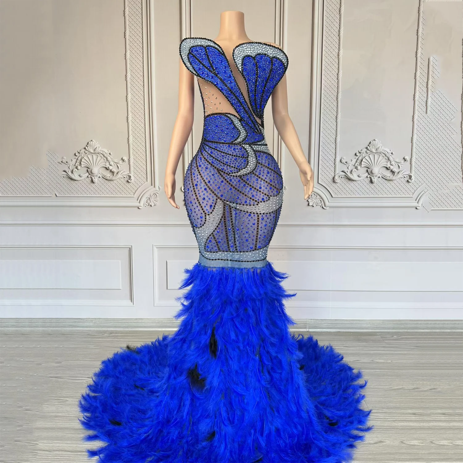 princess polly baby blue dress Dark Blue Feather Dressing Gown, Luxury Boudoir Feather Robe, Marabou  Feather Transparent Tulle Long Sexy Lingerie, Maternity Photo Shoot