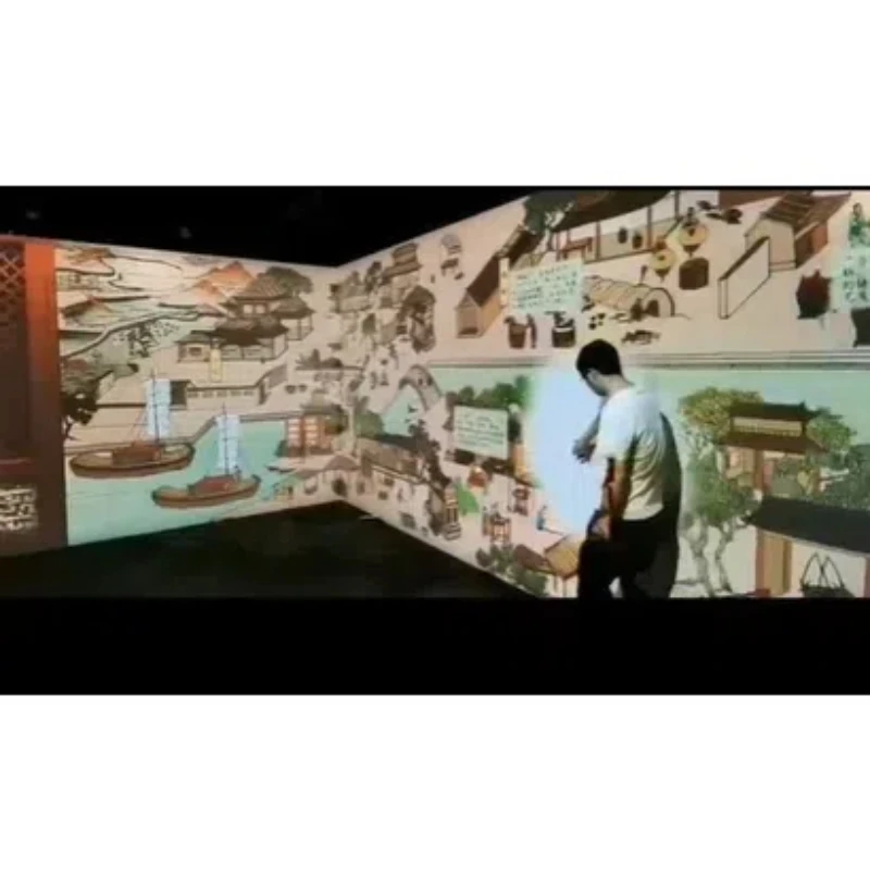 Digital Art Interactive Projection Hand Touch Wall 2MM Precision Laser Touch Tech Museum Interactive Wall Immersive Exhibition