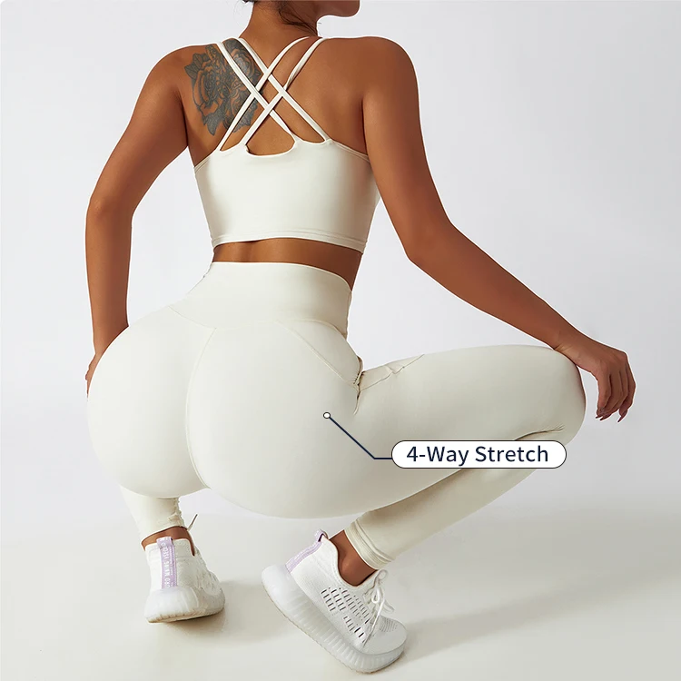 Breathable High Waist Push up Gym Fitness Active Wear Butt Lift Yoga Leggings With Pockets