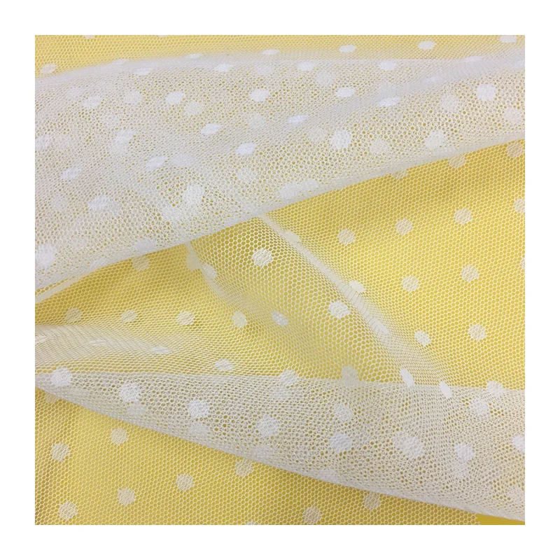 Дешевая популярная полиэфирная нить, Тюль в горошек