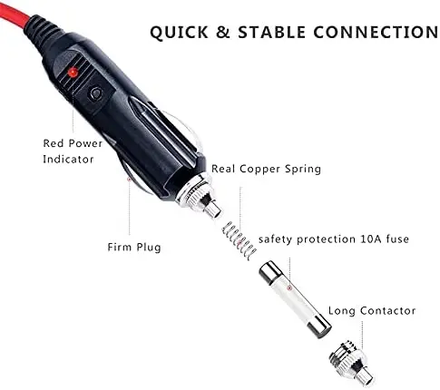 Prolunga Accendisigari 12V Chanzon – Cavo 16AWG In Rame Puro, 6 Piedi (1,8 Mt) – UL Certified - 6