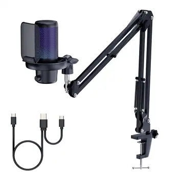 FEELWORLD VM1 LOGO & Box Design Customization Budget USB Live Streaming Mic for Gamers, Condenser Broadcast Quality