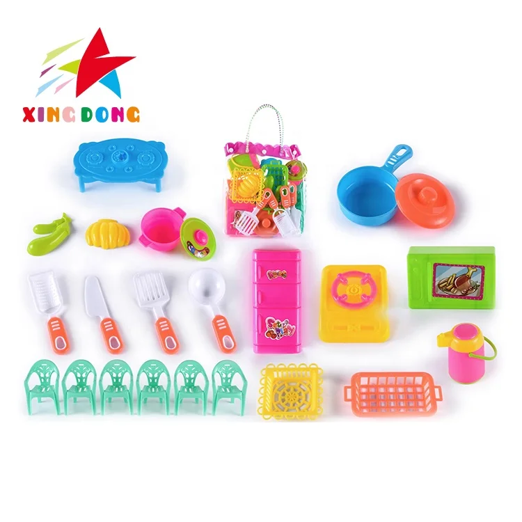 Cheap Cute Pretend Play Toys Educational Simulation Kitchen Cooking Tableware Play Set