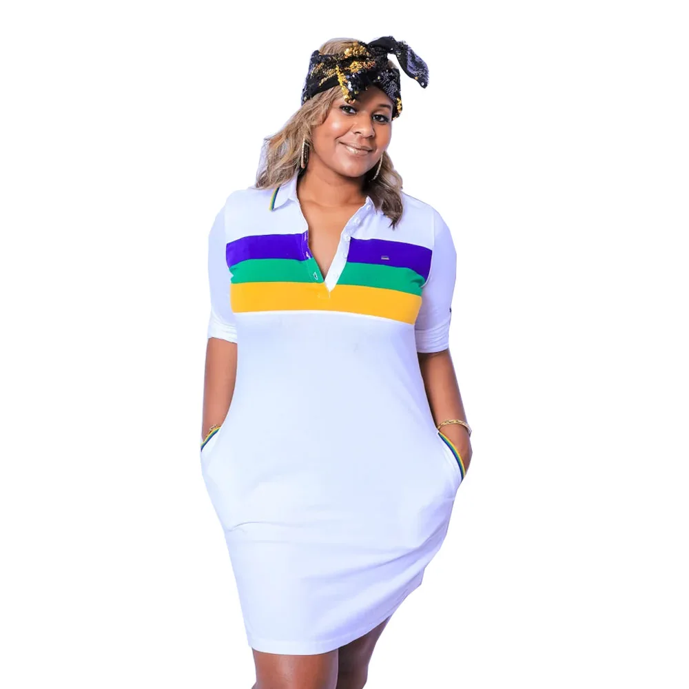 Mardi Gras dress with purple green and gold stripes 100% polyester soft  plus size women's dresses| Alibaba.com