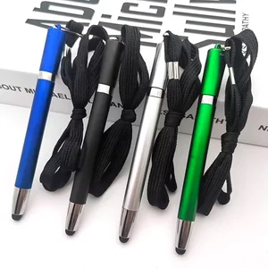 Able P04 Customizable 1.0mm Premium Business Touchscreen with Plastic Lanyard Featuring Ballpoint Pen Functionality Black Ink