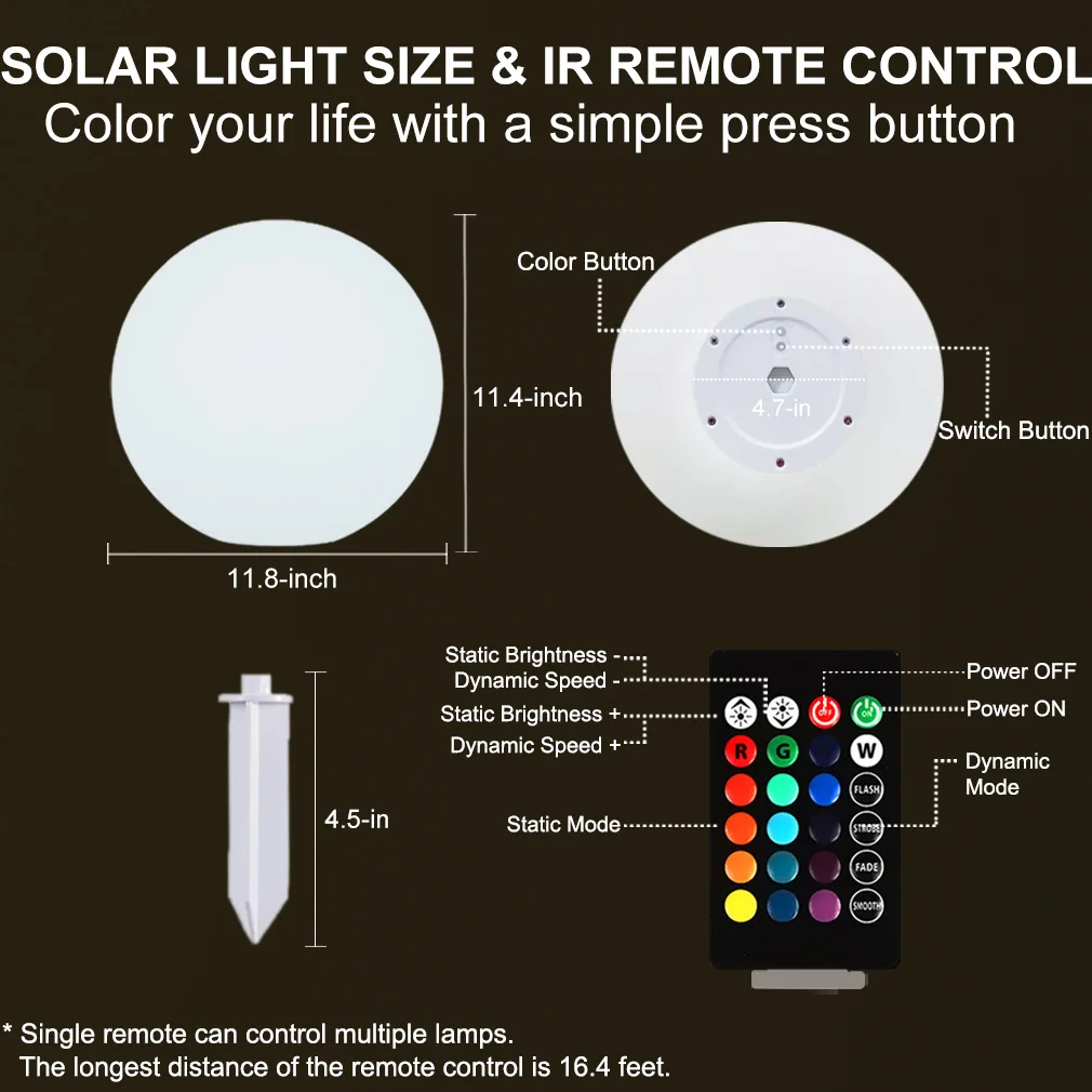 food grade pe material explosion proof anti fall dual mode dimming 40cm led ball  kids playground safety ambient light-3