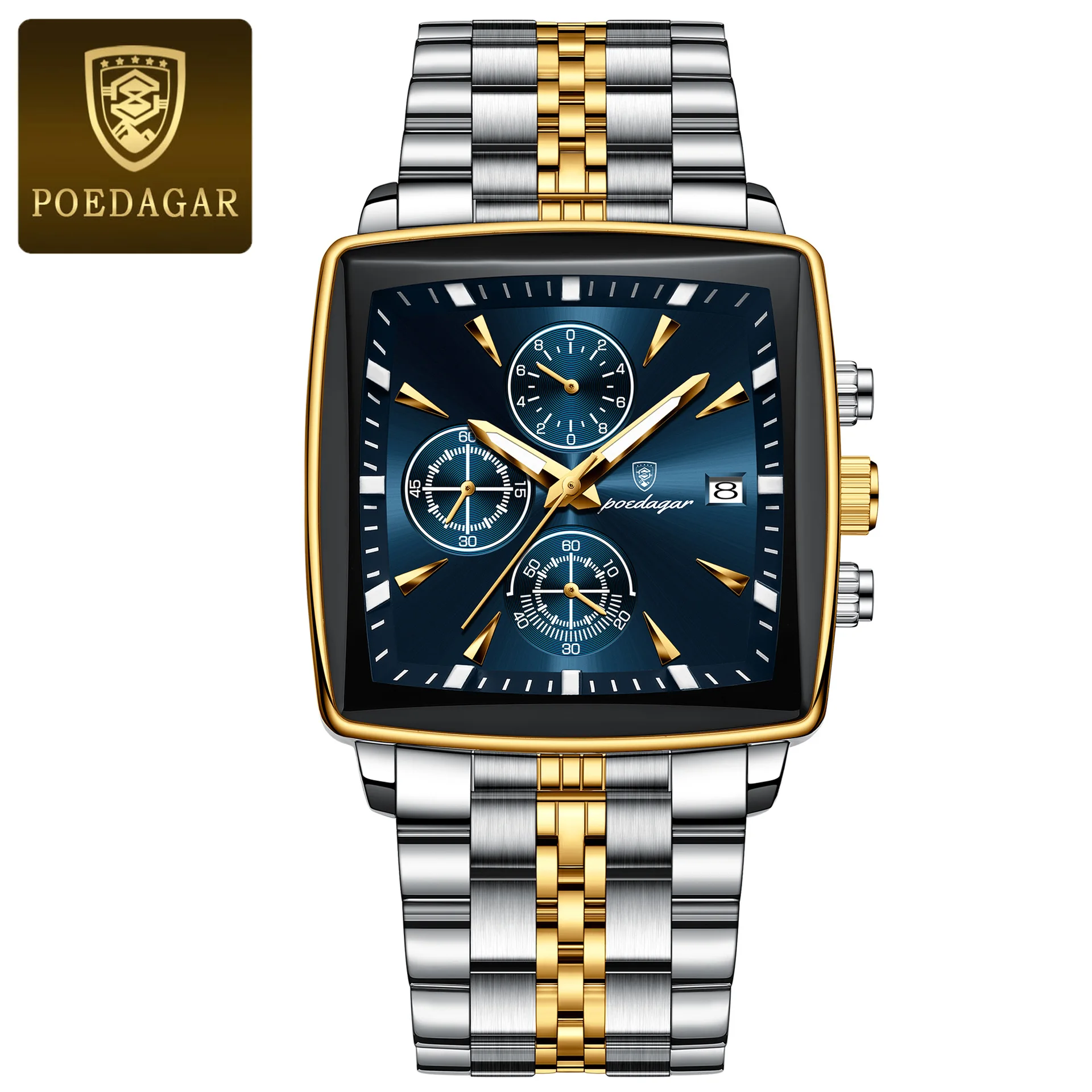 POEDAGAR Watch New Luxury Men's Quartz Watches 866 Man Wristwatch Chronograph Date Displ aperçu 12