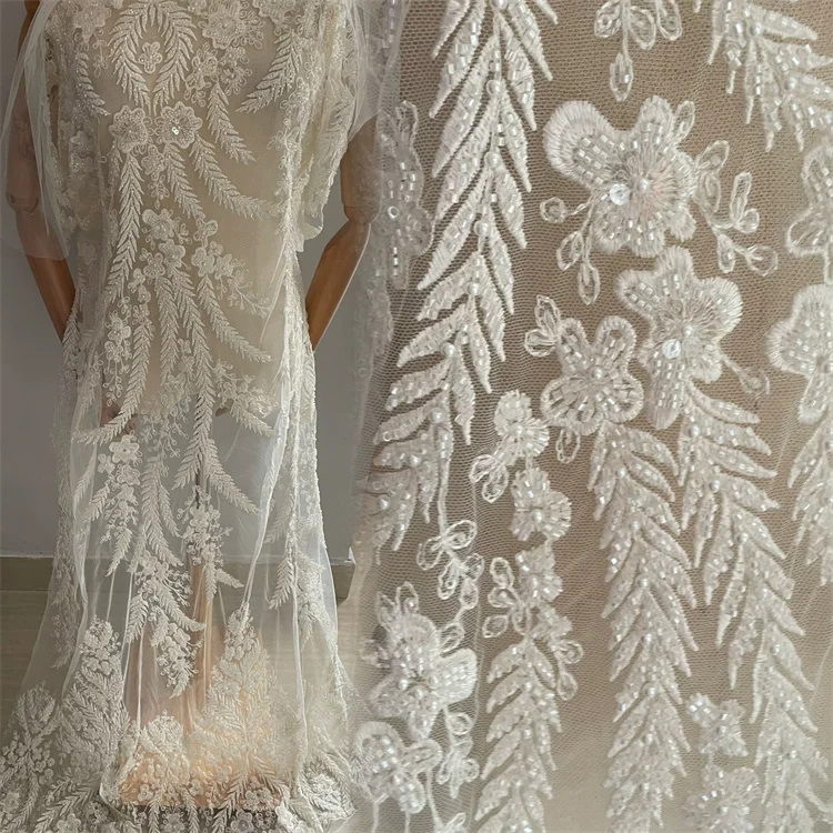 modern satin wedding dress with lace train reviews Luxury Long-Sleeve Off-Shoulder Lace Wedding Dress with Cascading Trai –  WonderlandByLilian main image 0