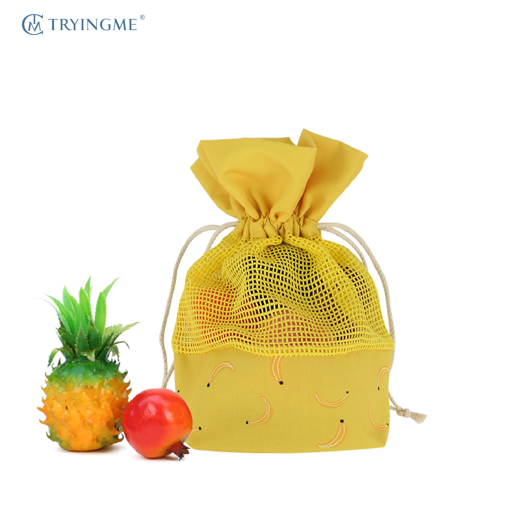 Portable Travel Rope Bundle Mesh Cotton Cosmetic Storage Bag Custom Small Mesh Drawstring Bag for Toiletry Organizer