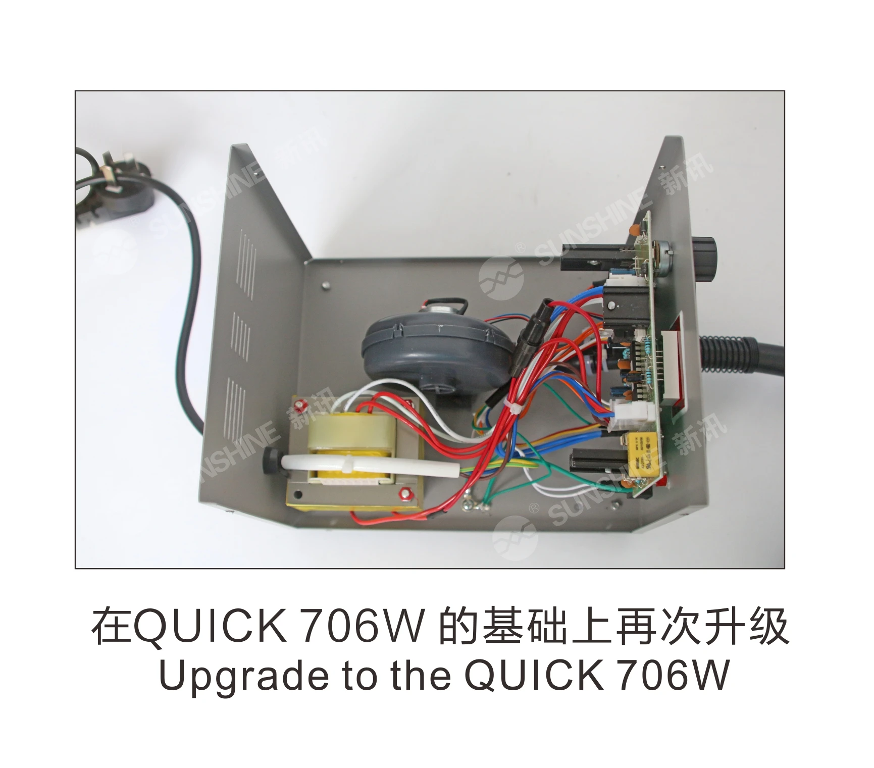 QUICK 706W+ 2 in 1 Rework Soldering Station/Eu Plug Lead Free Digital Electronic Bga Rework Soldering Station Hand Hot Air Gun