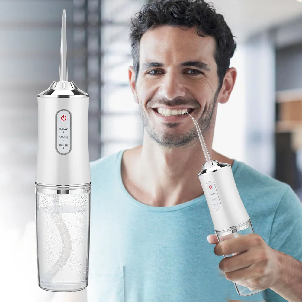 Cordless Dental Teeth Irrigator Portable Water Flosser Rechargeable Ipx7 Waterproof Oral Irrigator 220ml Water Dental Flossers